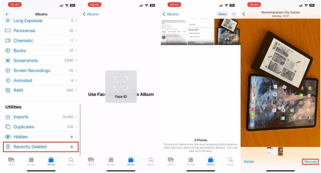 珙县苹果14维修分享 iPhone14 上恢复已删除的照片 