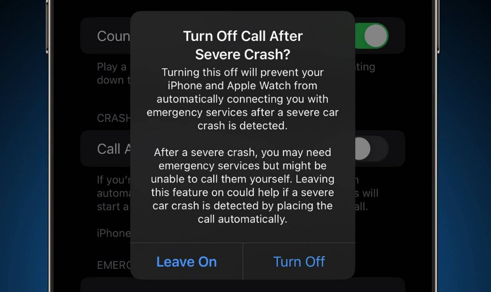 珙县苹果14维修分享 iPhone 14 和 Apple Watch 上关闭崩溃检测 